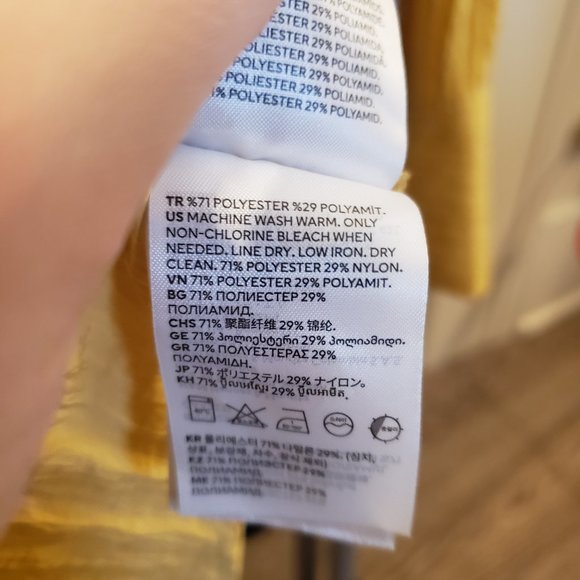 NWOT Yellow Crinkled Chiffon Shirt - Picture 5 of 5